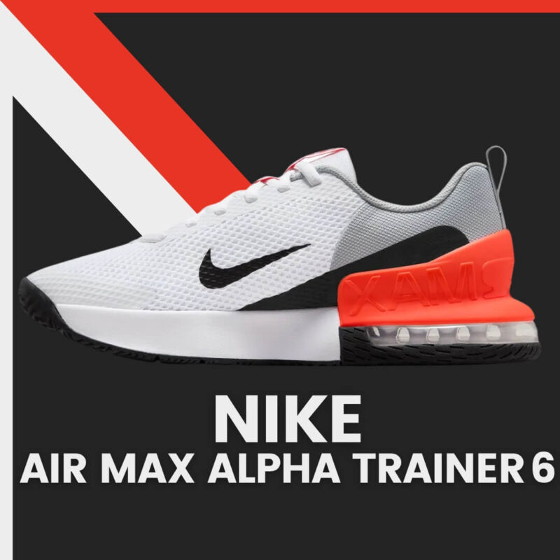 Nike Air Max Alpha Trainer 6 u beloj, crnoj i crvenoj boji