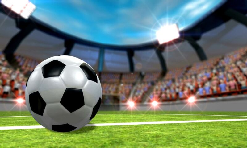 prikaz fudbalske lopte na terenu